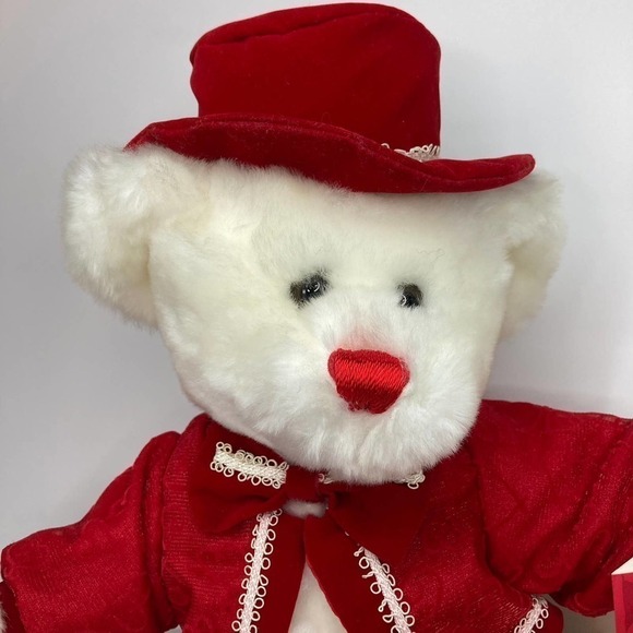 TB Toy Valentine's Day Teddy Bear 11" Plush Red Velvet Top Hat Jacket - Picture 4 of 16